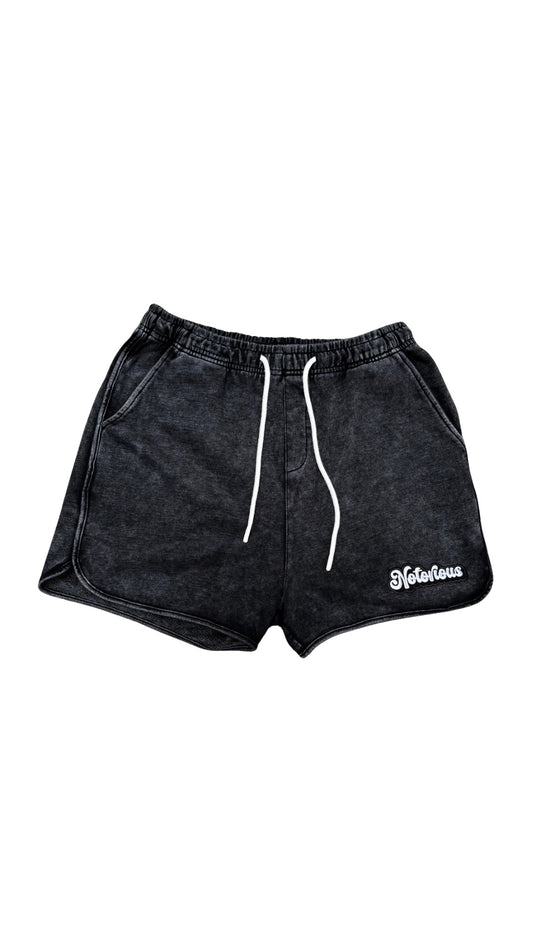 Notorious Summer Shorts in Black Color Washed